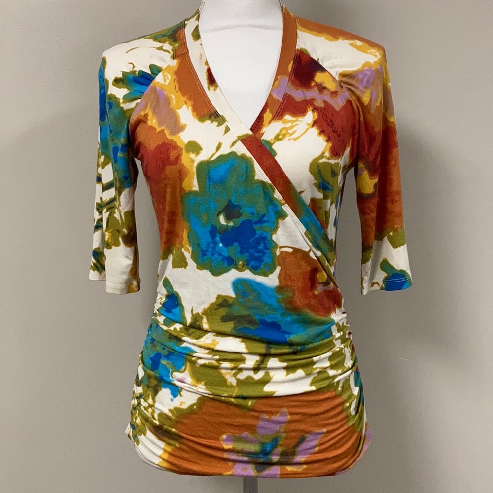 CABI 3/4 Sleeve Wrap Top